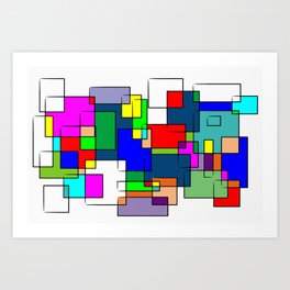Flashback Colour Art Print | Geometricshapes, Abstract, Geometricsquares, Windows, Colourful, Abstractart, Graphicdesign, Scenicsolitude, Geometricpatterns 