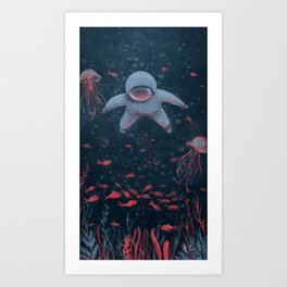 Floating in Space Art Print