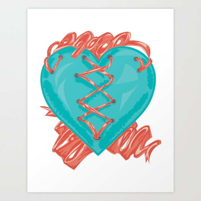Ribbon Heart Art Print
