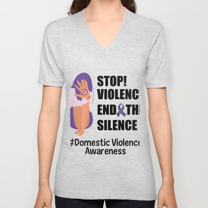  Domestic Violence Awareness T-Shirt V Neck T Shirt
