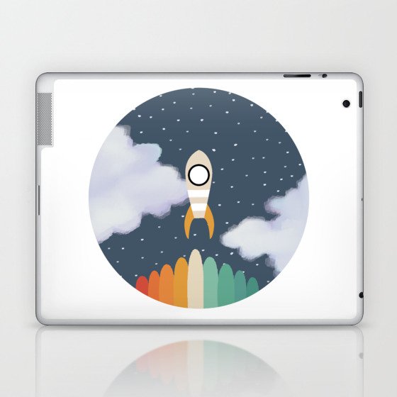 Space Rocket Print, Galaxy Outer Space Pattern Laptop & iPad Skin
