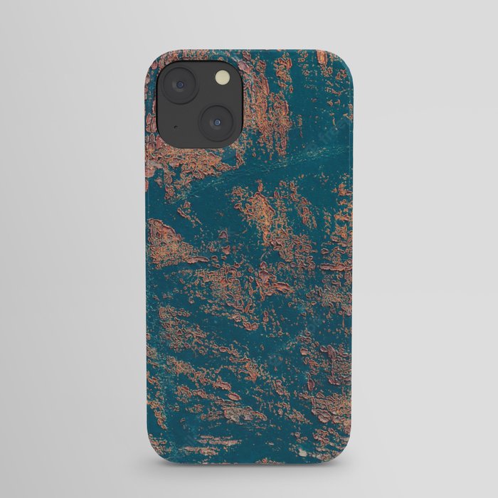 blue rusty copper iPhone Case