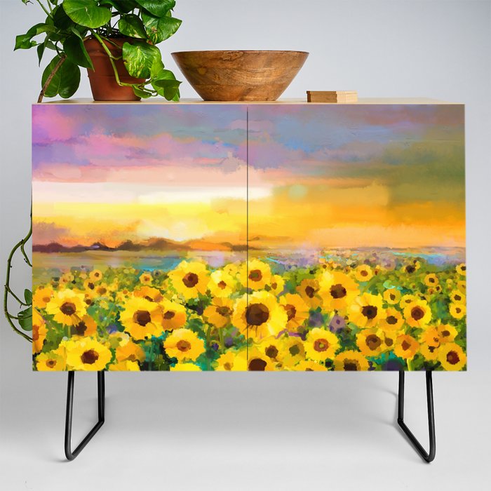 Sunflower art Credenza