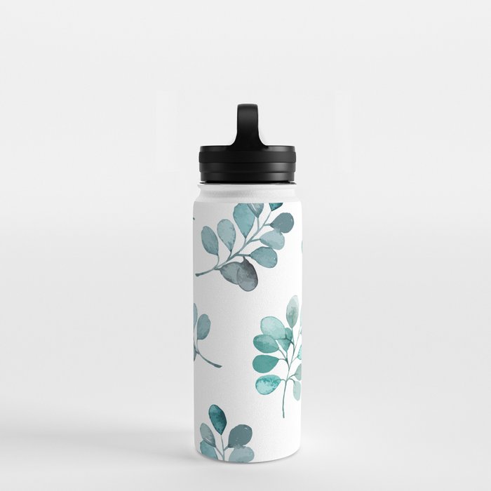 Leafy Love - Round Leaf Water Bottle by Emily Downward