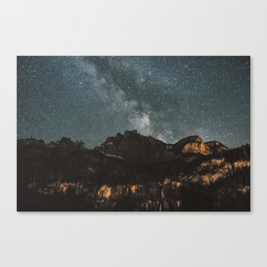 Space Night Mountains - Landscape Photography Canvas Print