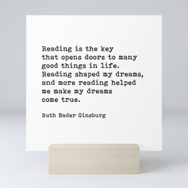  Reading Is the Key, Ruth Bader Ginsburg Quote, Motivational, Mini Art Print