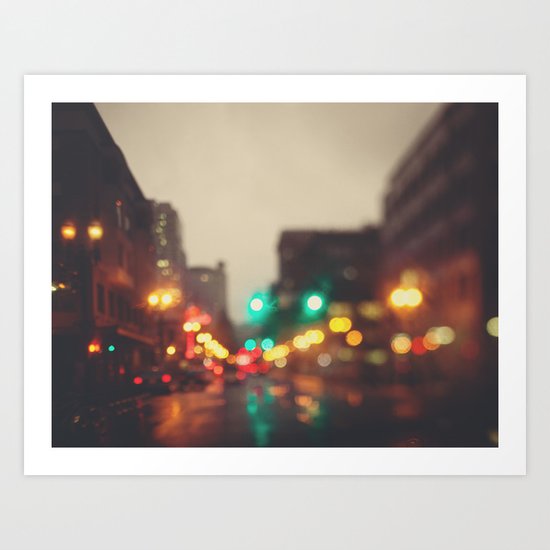 Portland In The Rain Art Print