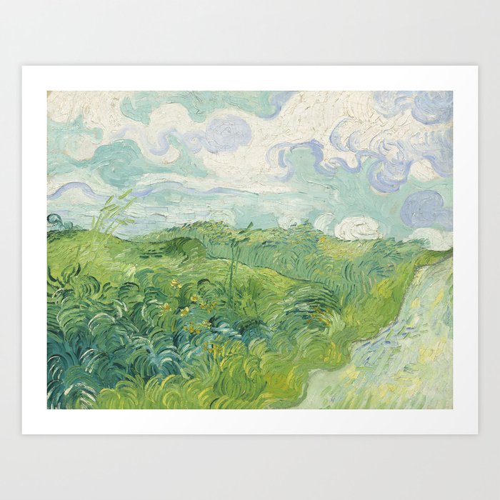 Green Wheat Fields, Auvers by Vincent van Gogh Art Print