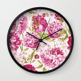 Peonies in Pink Wall Clock