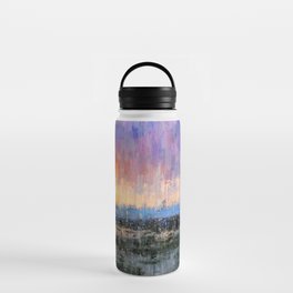 Prismatic Sunrise Showers Abstract Drip Paint Landscape Water Bottle