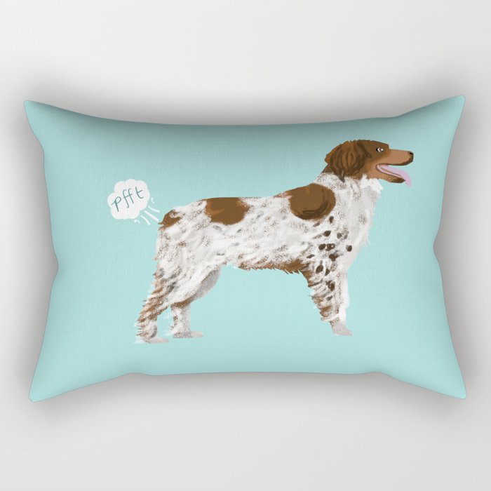 Brittany Spaniel dog breed funny dog fart Rectangular Pillow