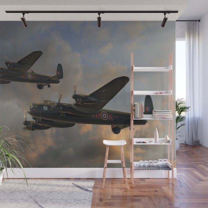 BBMF and Canadian Warplane Heritage Museum Lancasters Wall Mural