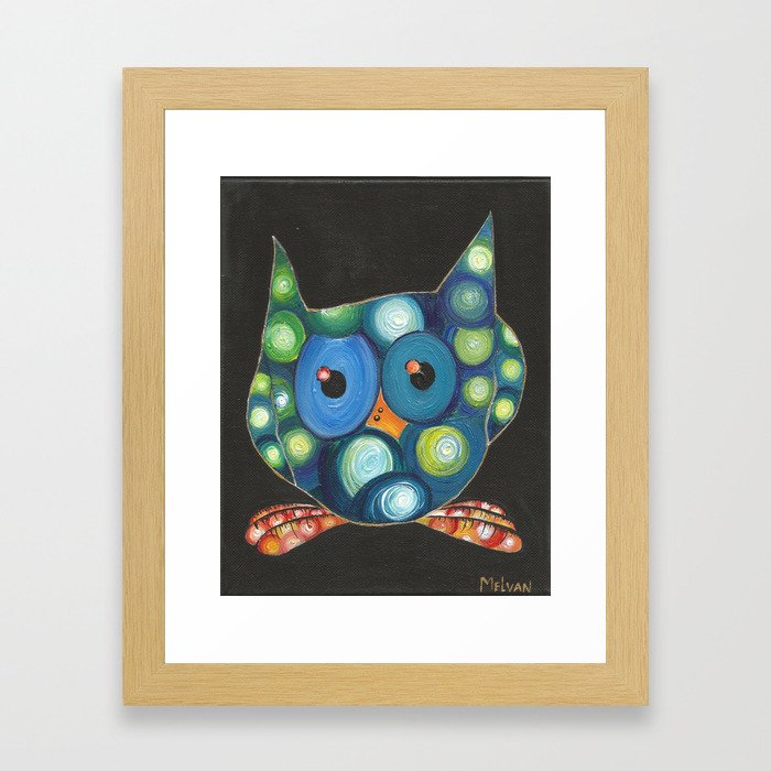 Starry Night Owl Framed Art Print
