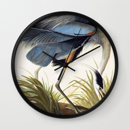 Great Blue Heron (Ardea herodias), Study for Havell plate 211 (1834) by John James Audubon Wall Clock | Retro, Audubon, Creature, John, Ornithologist, Lake, Traditional, James, Exotic, Pond 