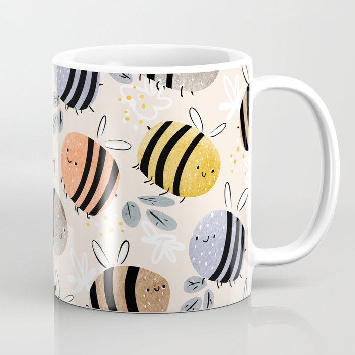 Sweet little baby bees watercolor illustration Coffee Mug