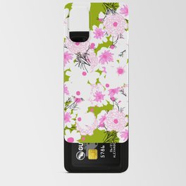 Retro Wild Spring Mums Flowers Green Android Card Case