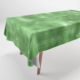 Glam Green Diamond Shimmer Glitter Tablecloth