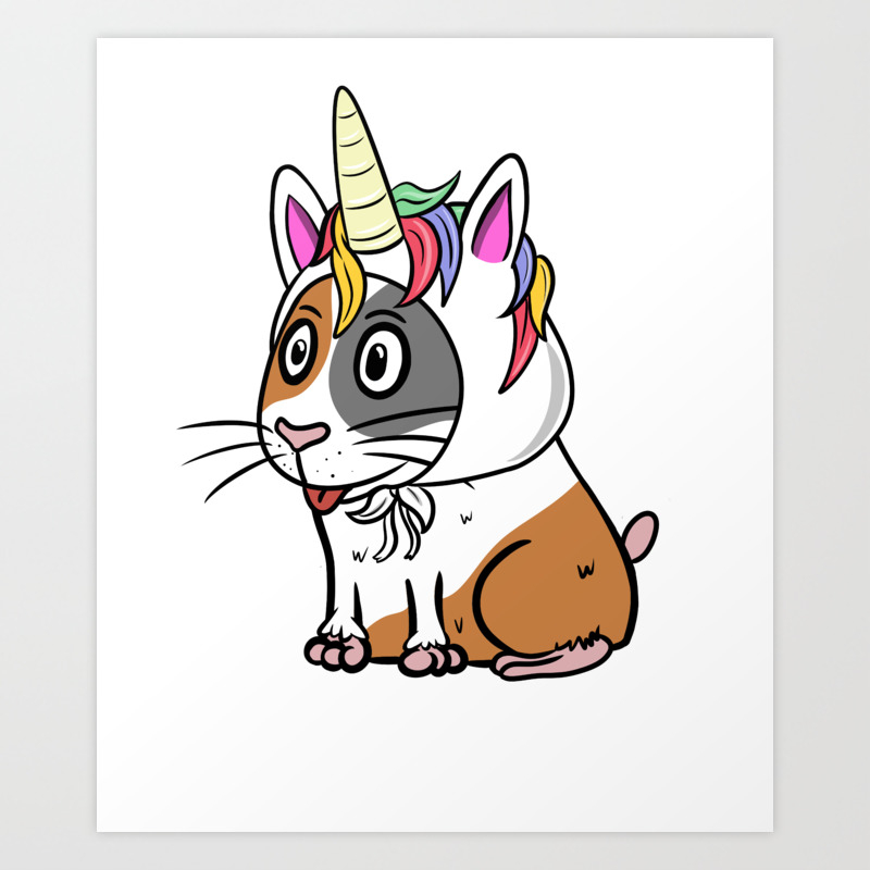 Guinea Pig Unicorn Hat Art Print By Barktrends Society6