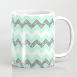 seafoam glitter chevron Coffee Mug
