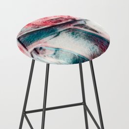 Pink And Turquoise Green Palette Knife Abstract Bar Stool