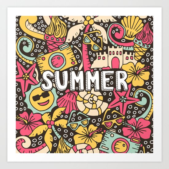 Summer Doodle Art Print