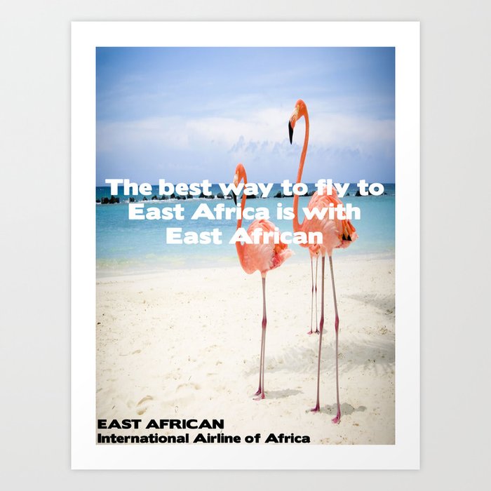 1970s ad for East African airline Art Print