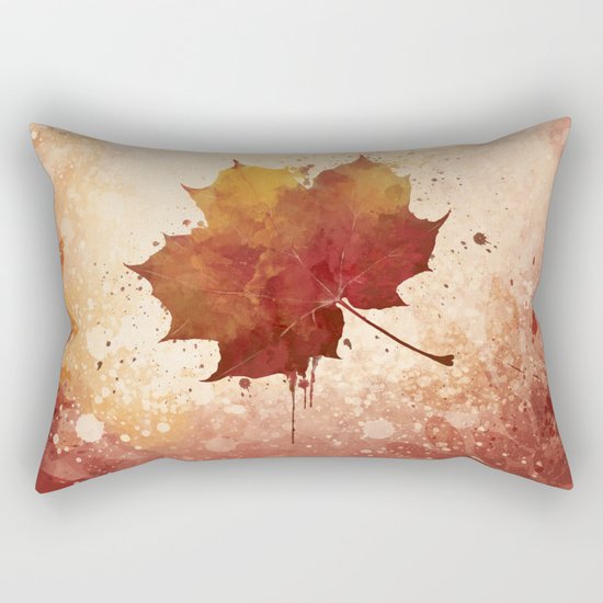 Autumn leaf watercolor painting Rectangular Pillow