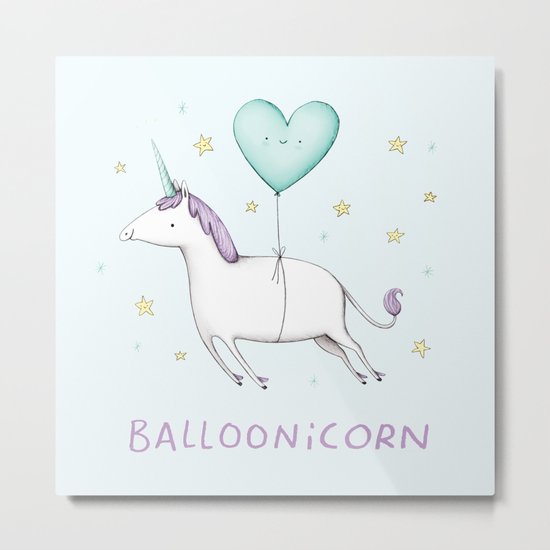 Balloonicorn Metal Print