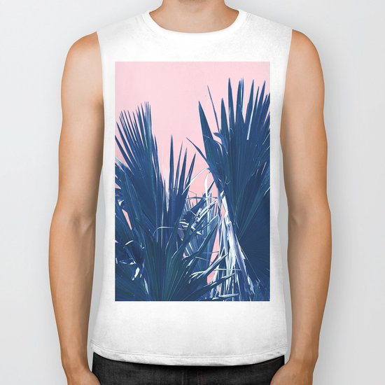 Pink Palm Twist Biker Tank