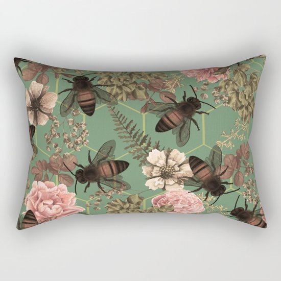 Bees Pattern Rectangular Pillow