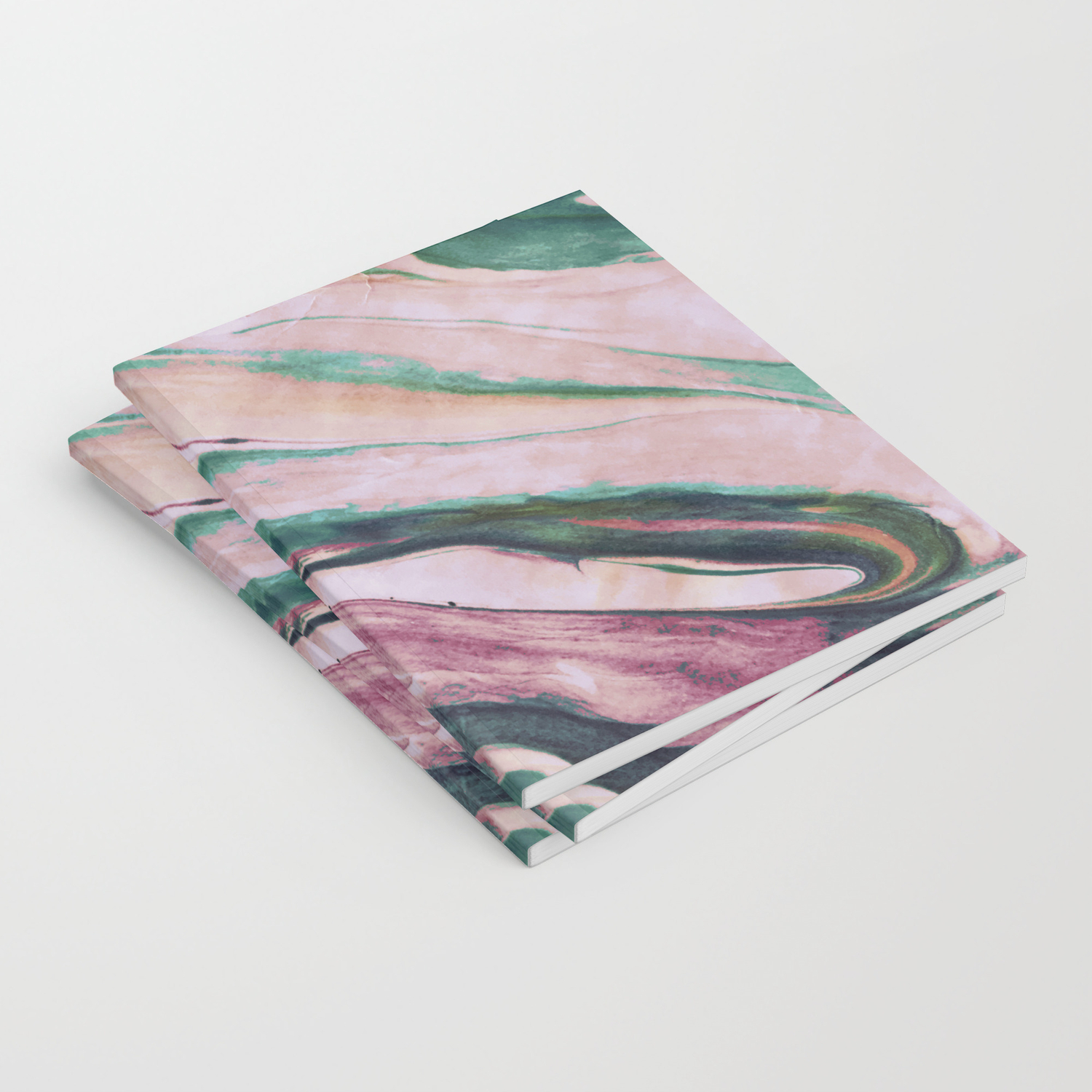 Pastel Light Colored Pink Marble Design Notebook By