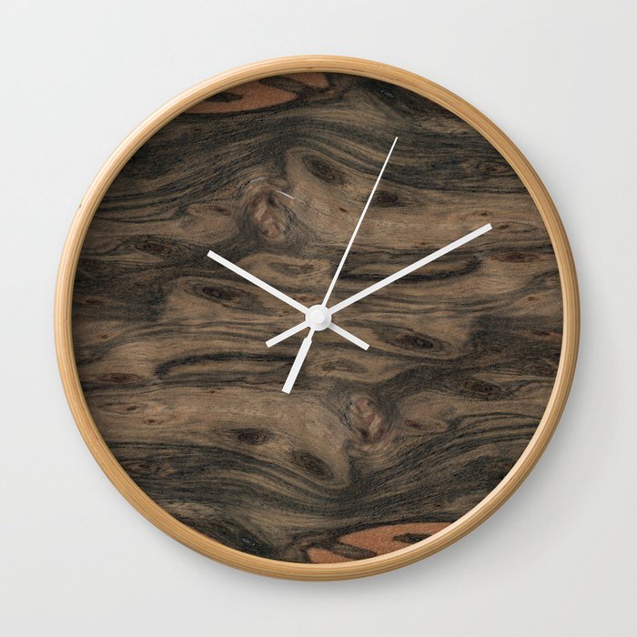 Birdseye Paldao Wood Wall Clock by Matt Borchert Society6