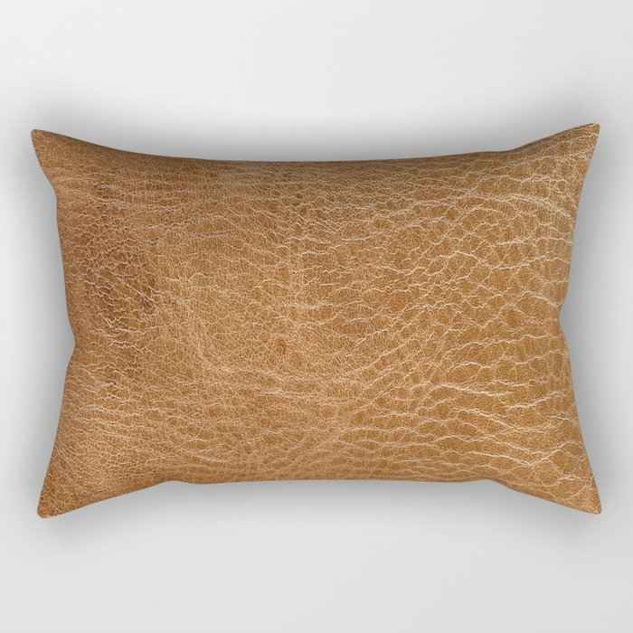 Tan Leather Design Rectangular Pillow