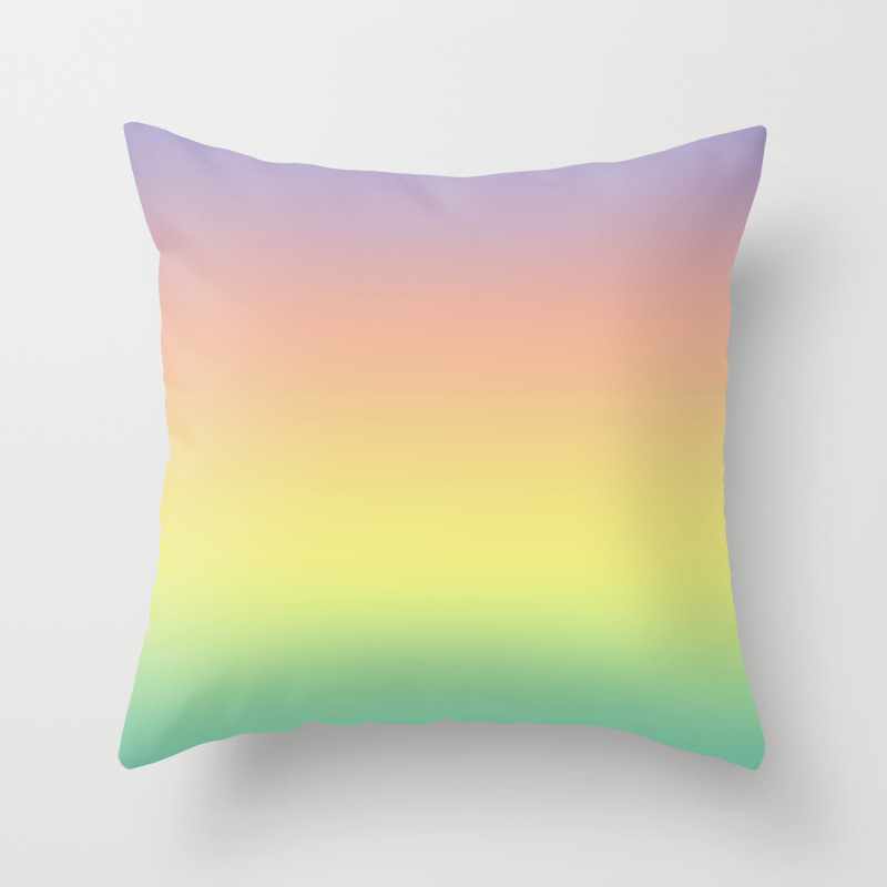 18x18 Colorful Designs Orange Pastel Rainbow Color Pattern Throw Pillow Multicolor