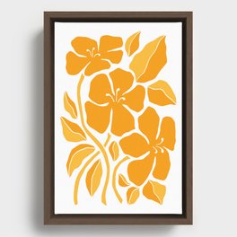 Block Floral Hibiscus Framed Canvas
