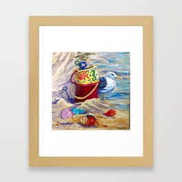 Nantucket Seagull Framed Art Print