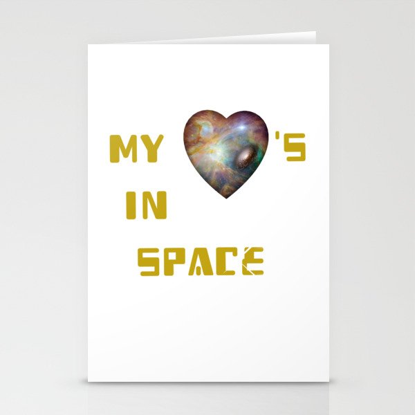 My Heart's In Space Stationery Cards