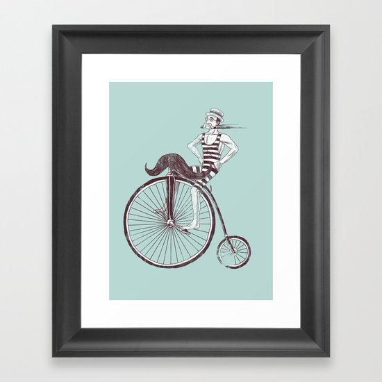 Mustache Handlebar Framed Art Print