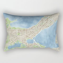 City Map Madison Wisconsin watercolor  Rectangular Pillow