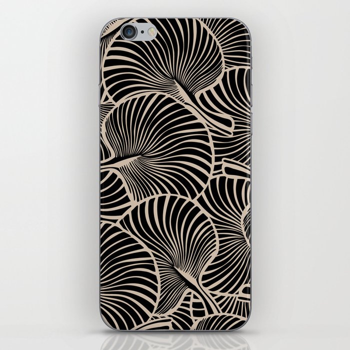 Zebra Fan Palm Hawaiian Tropical  -Black and Tan iPhone Skin