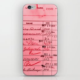 Library Card 23322 Pink iPhone Skin