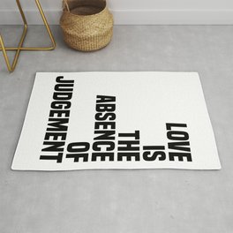 Love is the absence of judgment - Dalai Lama Quote - Literature - Typography Print Area & Throw Rug