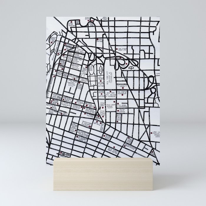 Literary Map of Brooklyn Mini Art Print