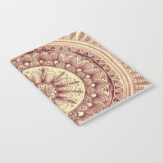 mandala: maroon Notebook