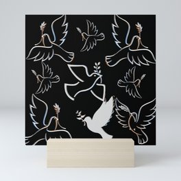 Symbol Of Peace Doves With Olive Branch  Mini Art Print