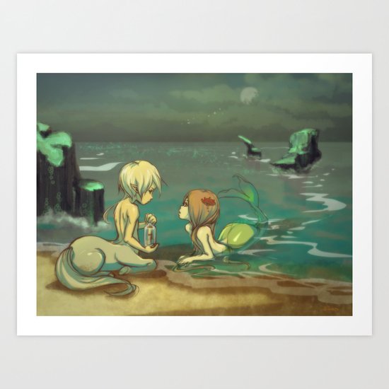 Message in the bottle Art Print