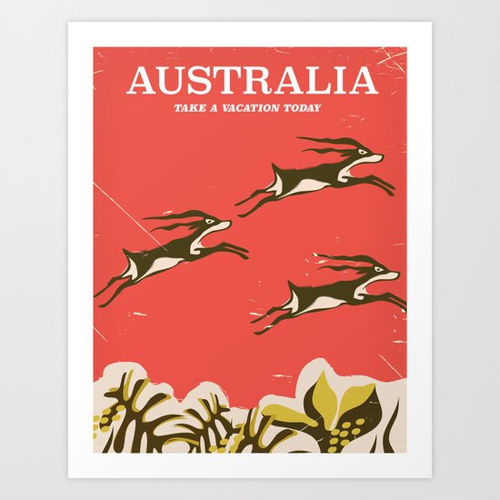 Australia vintage travel poster Art Print by nicholasgreen | Society6