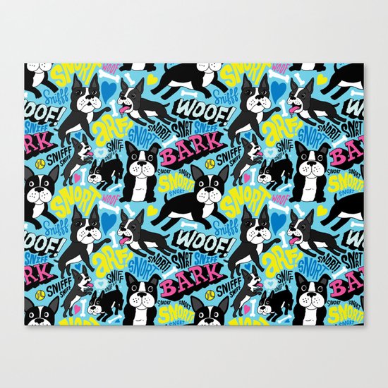 Boston Terrier Pattern Canvas Print