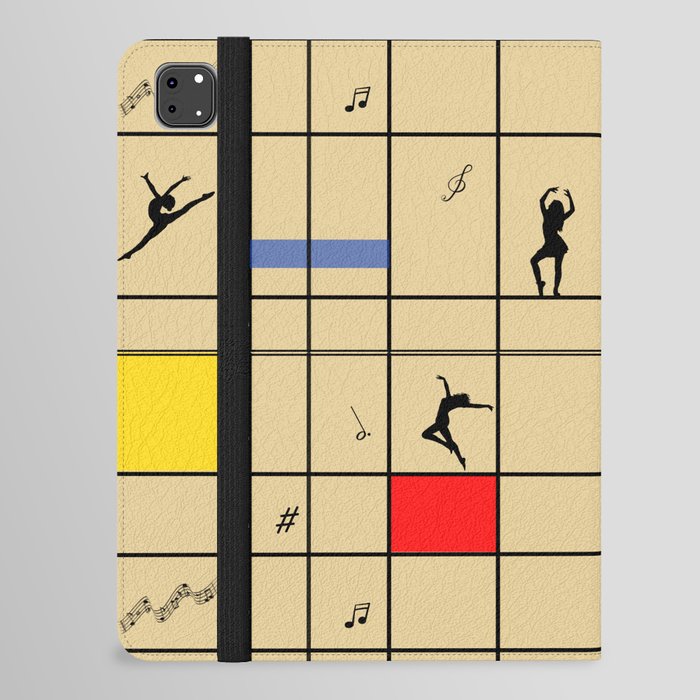 Dancing like Piet Mondrian - Composition with Red, Yellow, and Blue on the light orange background iPad Folio Case