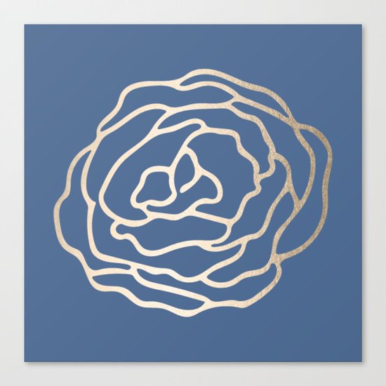 Flower in White Gold Sands on Aegean Blue Canvas Print